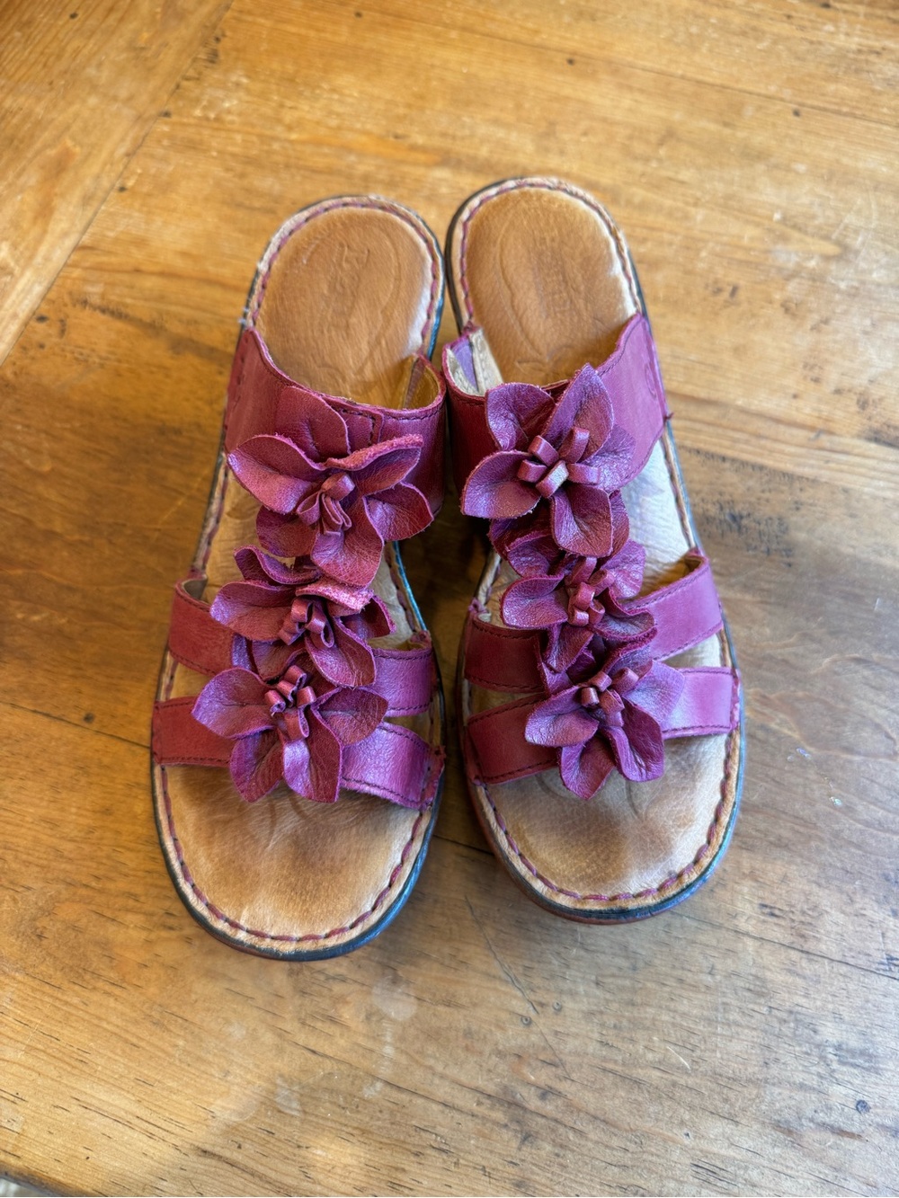 Born Floral Slide Sandals in Plum - Comfortable Women’s Slides